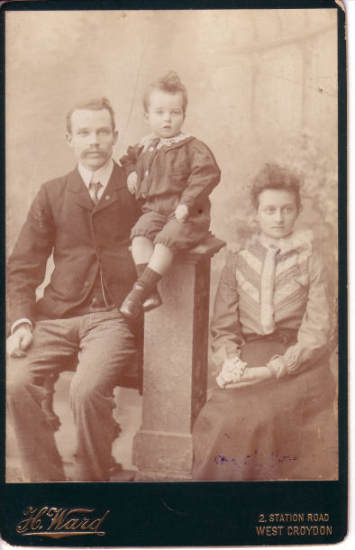 Ella Rosetta DRIVER nee SOLE (1872-? ) with husband Charles Benjamin and son Ernest.