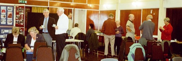 Over a cup of tea members discuss their research 
