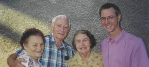 Cousins meeting for the first time in Tvrdosin, Slovakia. On the right is Magda Trstenska with her sister on the left, Emilia Andraddak. Daughters of Maria Krupova nee Pohancena, who is the half-sister of Jozefina Sole nee Pohencena, mother of Don. Don�s son Eric G Sole is on the right. 