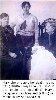 Mary (on the right) holding her grandson Roy Bowen