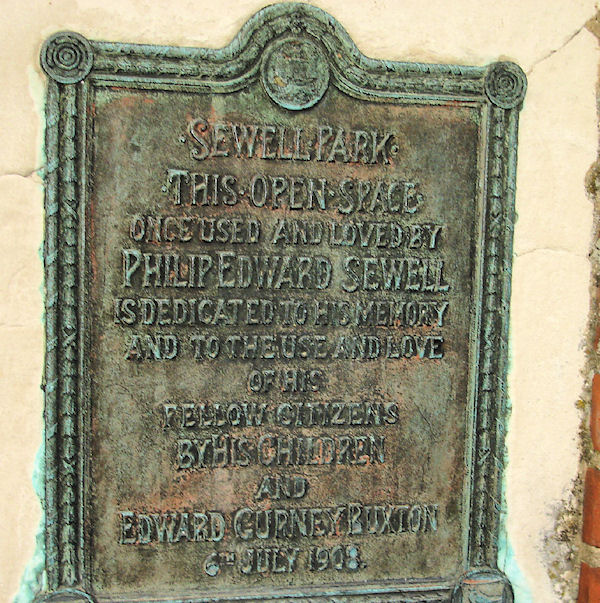 Granite Memorial outside Sewell Park, Norwich