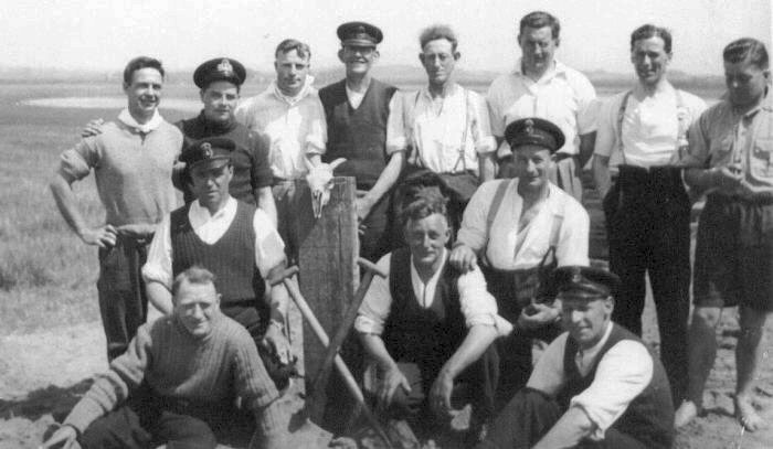 A group of trainees at HMS Volcano. Ronald Saull is second from the right, wearing braces