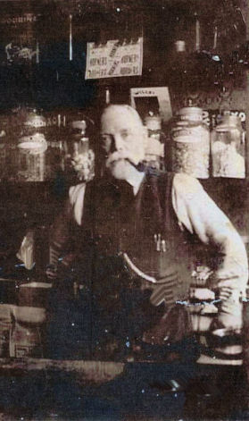 Grandad (Silver) Saul in the shop at Boundary Road, Middlesbrough