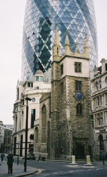 The only church in St Mary Axe nowadays is St Andrew Undershaft 